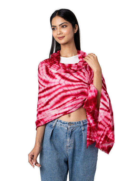 Tie&Dye Red Wool and Silk Shawl Online