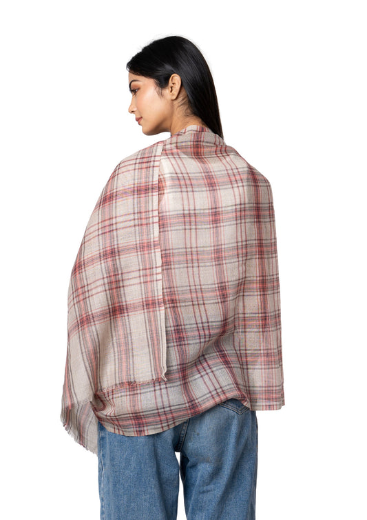 Elegant Scarf Pink Grey Colors