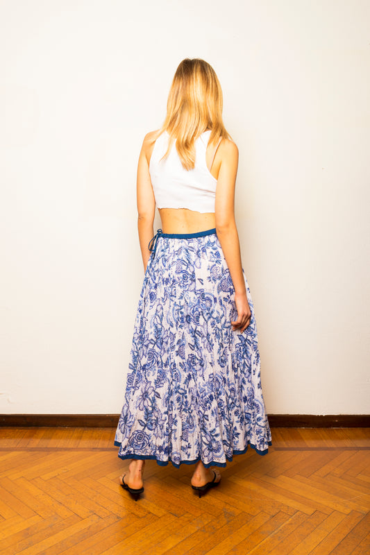 Gonna di cotone indiana con stampa etnica - 23MA036