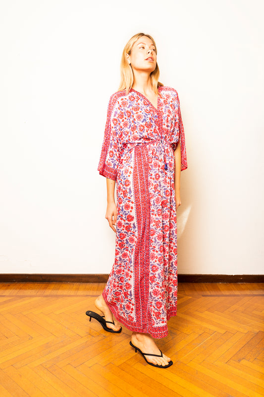 Lightweight Cotton Floral Print Kaftan