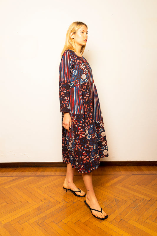 Abito da donna in cotone indiano estivo lungo - 23MA021