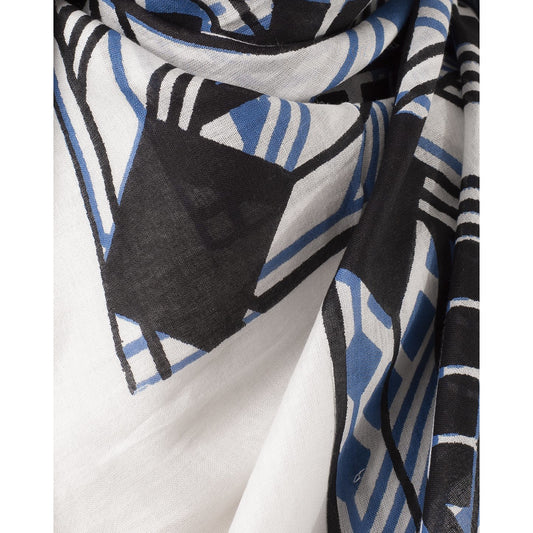 Foulard Bandana In Cotone con stampa Geometrica Astratta