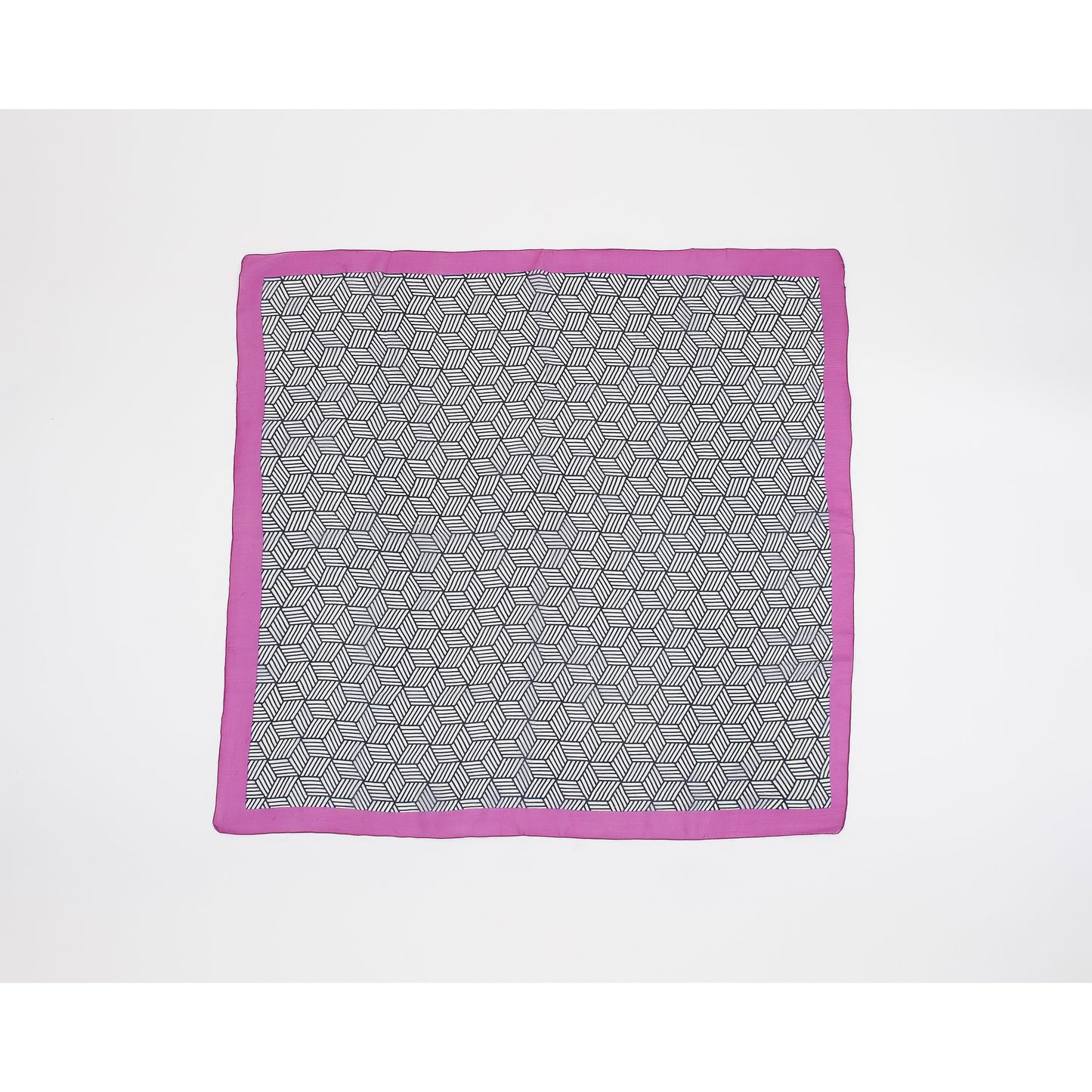 Foulard Bandana In Seta con stampa Cubi Geometrici
