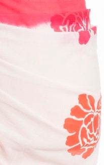 Sarong Pareo in cotone stampato tecnica Block Printing - PINK