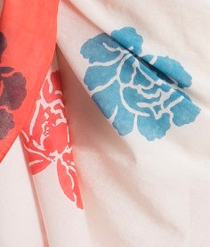 Sarong Pareo in cotone stampato tecnica Block Printing - RED