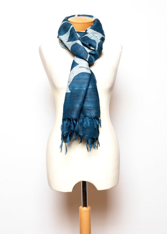 Sciarpa Scialle in pura Seta Cruda Tussar Ahimsa - 010