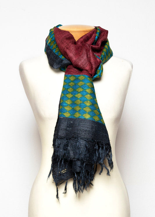 Sciarpa Scialle in pura Seta Cruda Tussar Ahimsa - 020