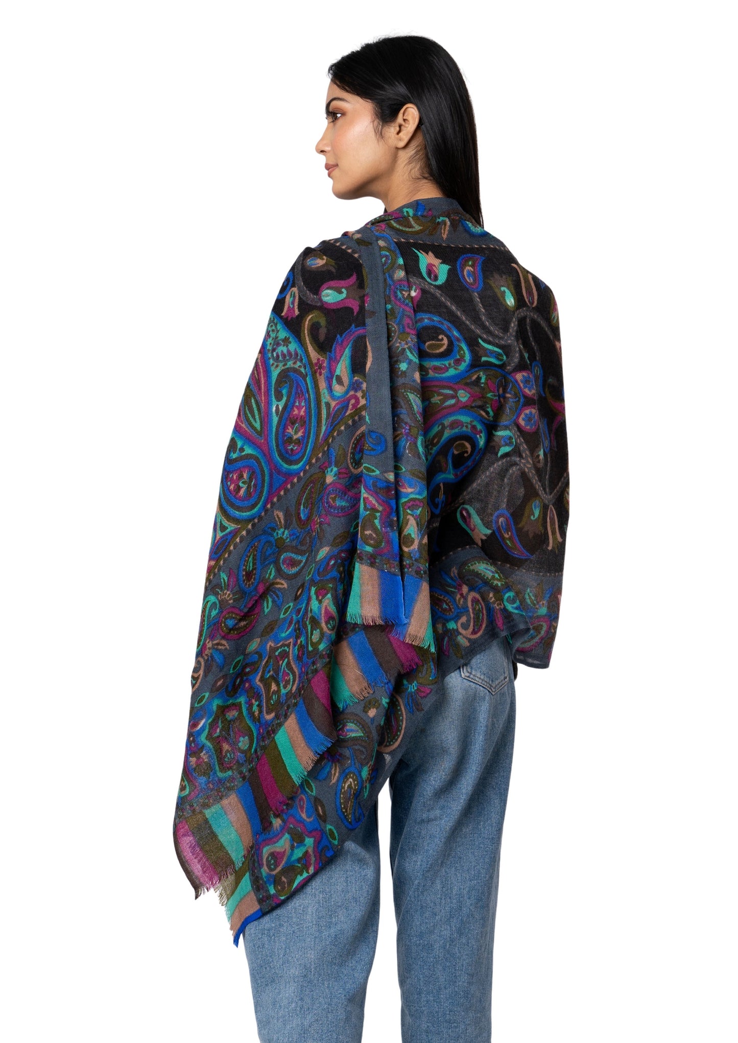 Indian Wool Paisley Scarf Online