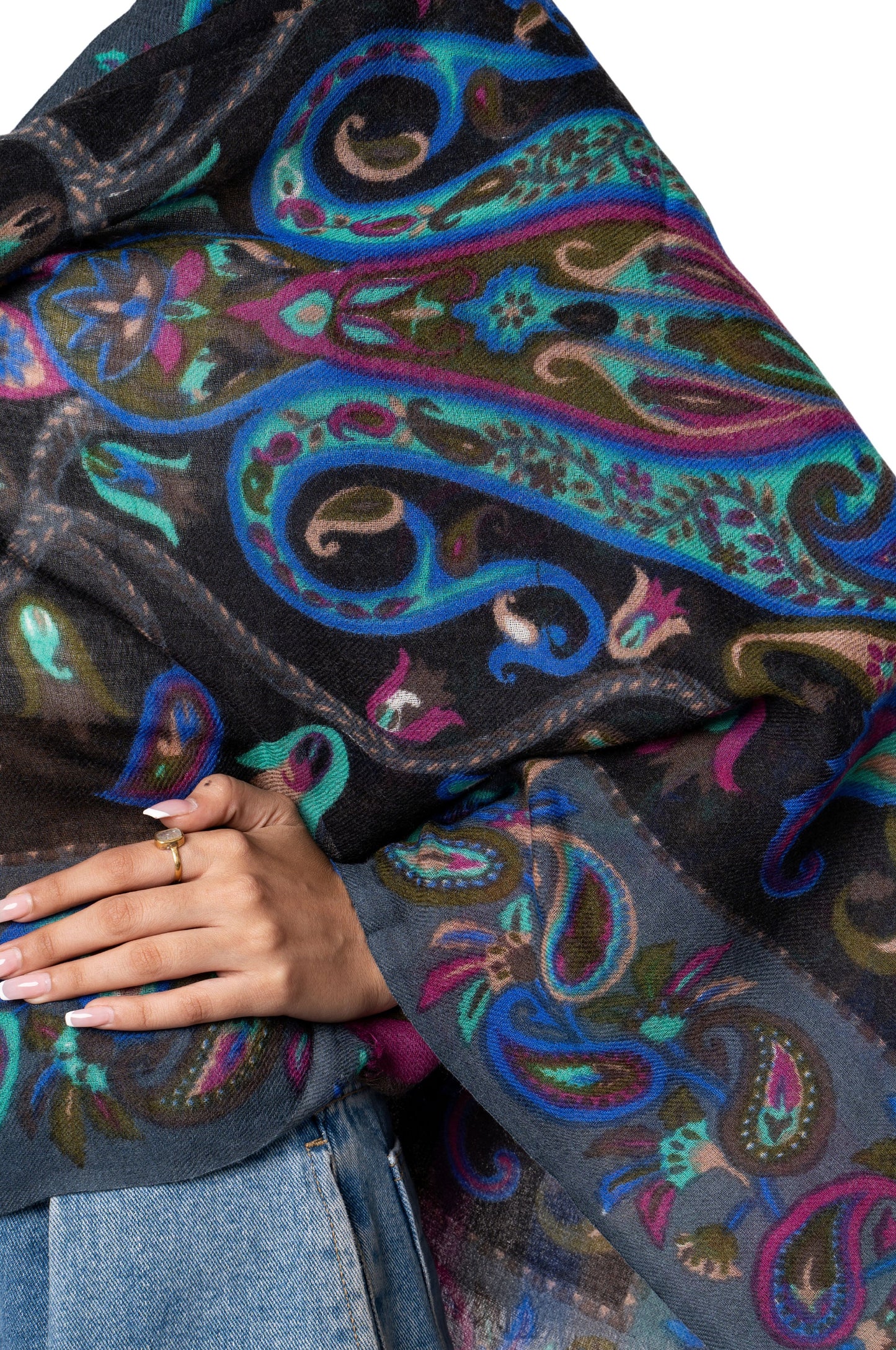 Shop Indian Wool Paisley Scarf