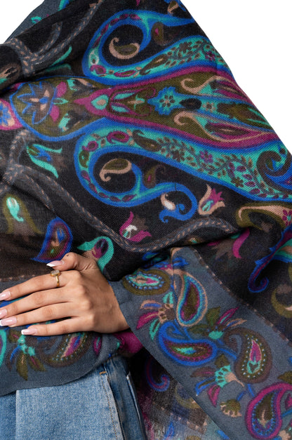 Shop Indian Wool Paisley Scarf