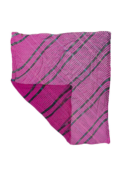 Sciarpa quadrata in Seta Chiffon con tintura manuale colore rosa