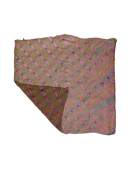 Sciarpa quadrata in Seta Chiffon con tintura manuale colore beige