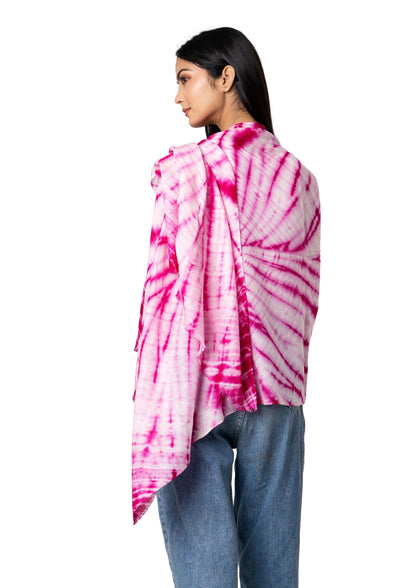Tie&Dye Wool and Silk Shawl in Pink online