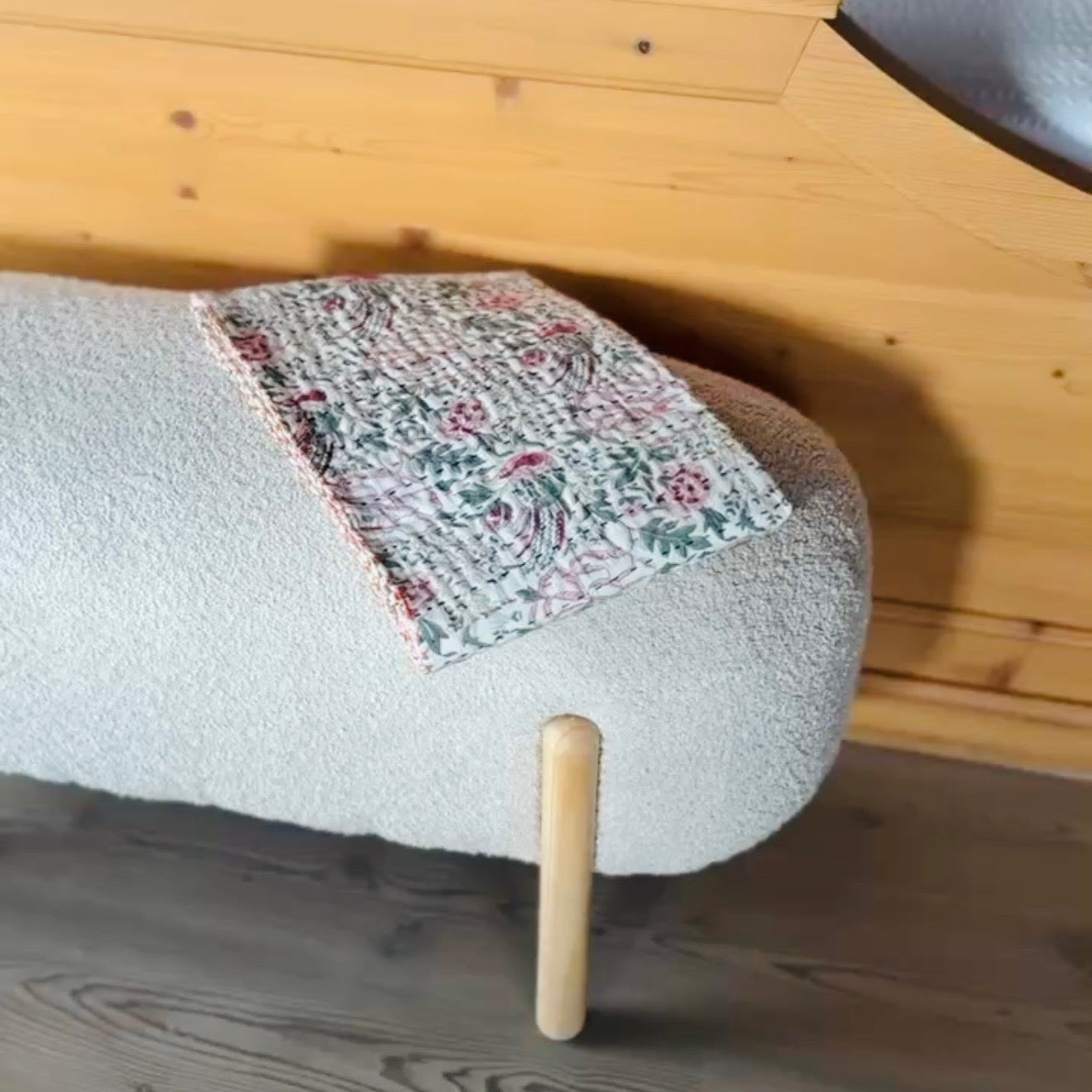 Multicolored Cotton Block Print and Kantha Children's Blanket – Handcrafted Indian Floral Pattern