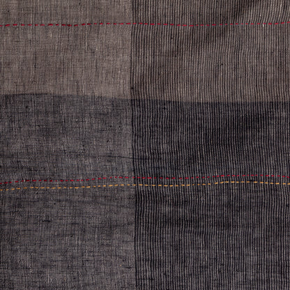 Set of 2 handloom cushion covers, gray and black, 45x45cm