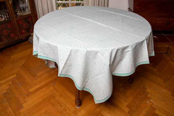 Cotton tablecloth minimal design printed with block print 160x230 CM