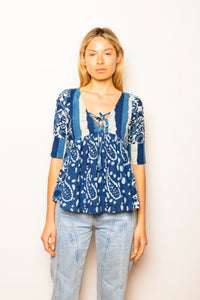 Cotton summer women's blouse blouse - 23MA031