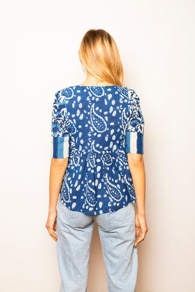 Cotton summer women's blouse blouse - 23MA031