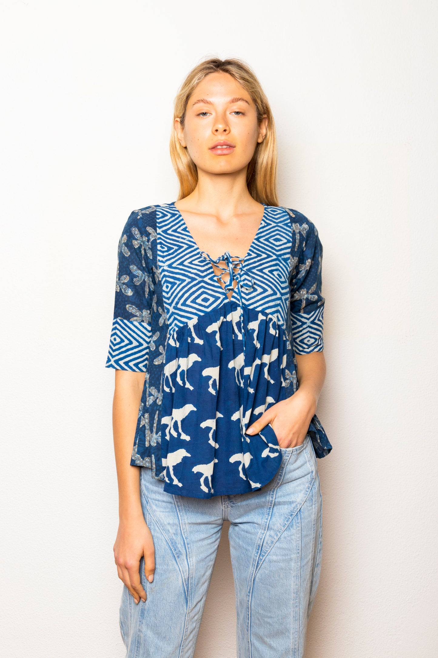 Women's Summer Cotton Blouse Shirt