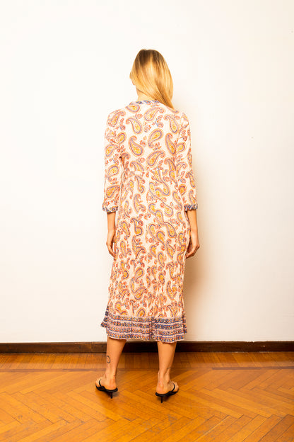 Indian summer cotton long dress for women wrap model - 23MA019