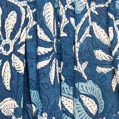 Abito Caftano da donna in cotone blu indigo - 23MA023