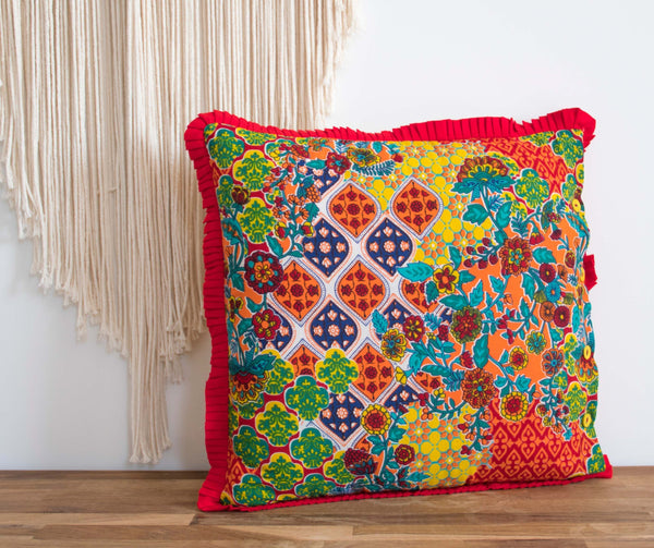 Set of 2 cotton fabric pillow covers - TEJA