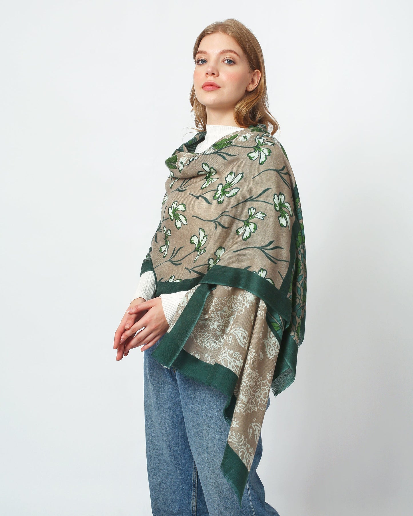 Pure wool shawl scarf soft and warm - AGASTYA