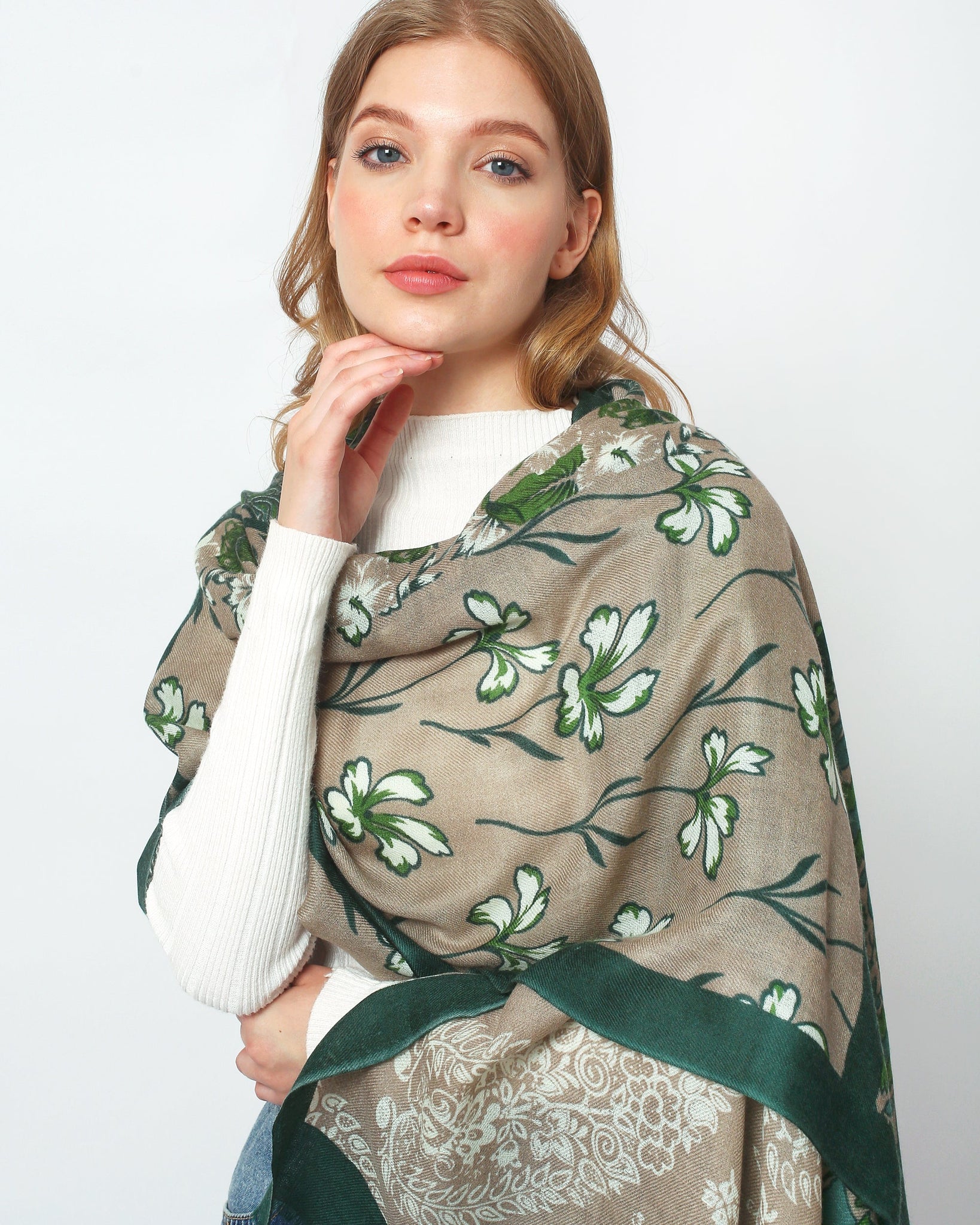 Pure wool shawl scarf soft and warm - AGASTYA