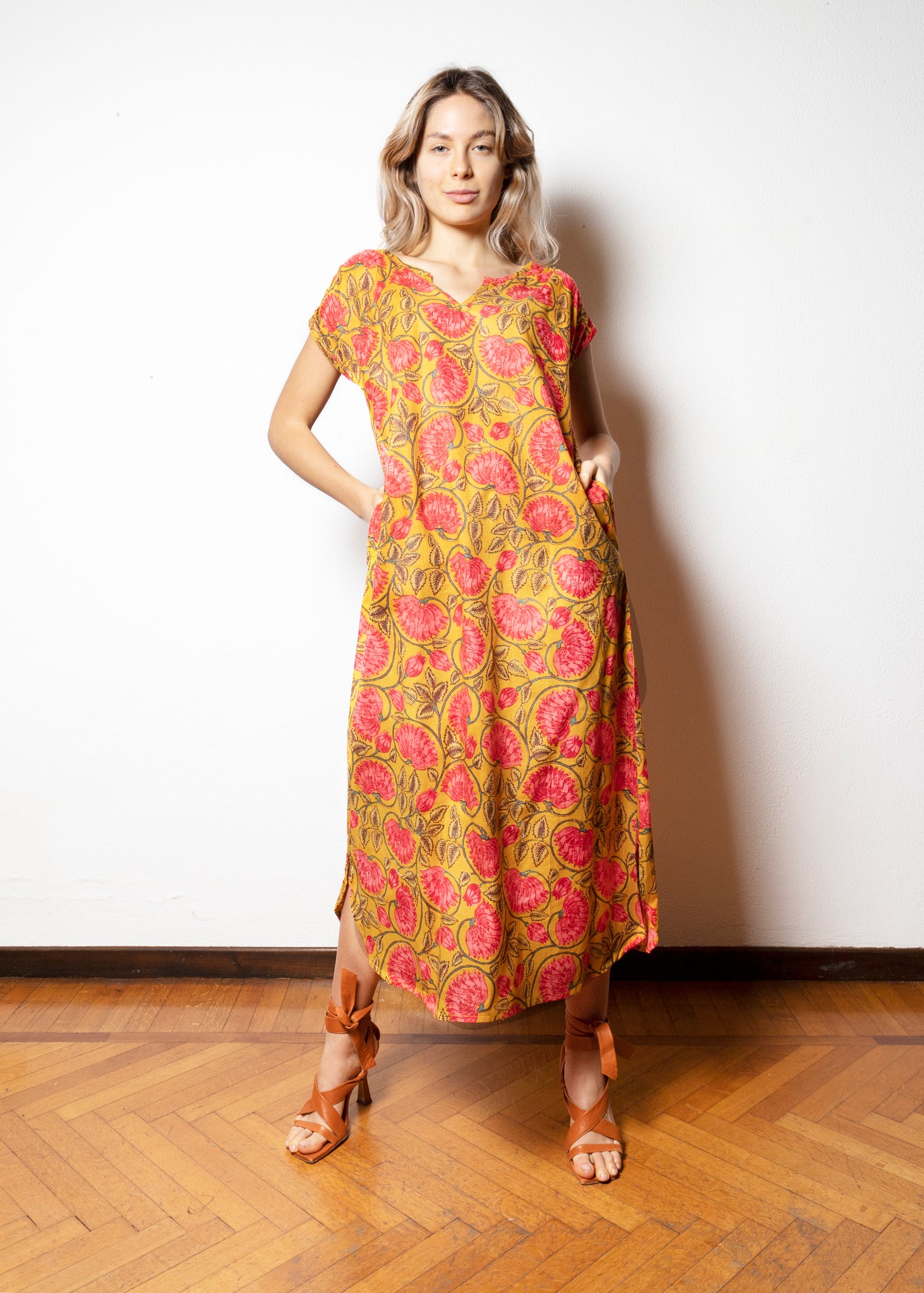 Long dress in pure cotton - KRISHA017