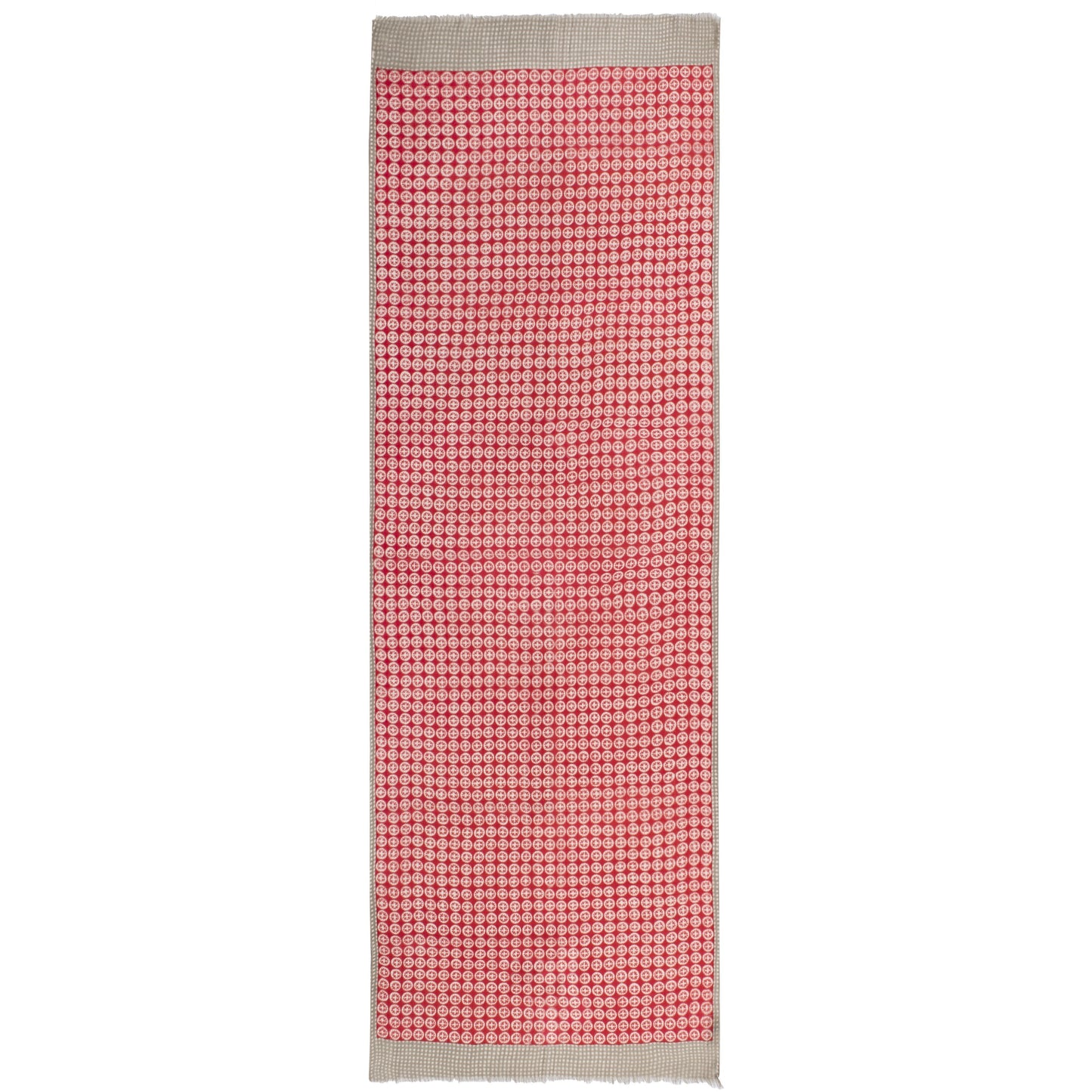 Wool scarf in bright red and light gray colors - STELLA ROSSA