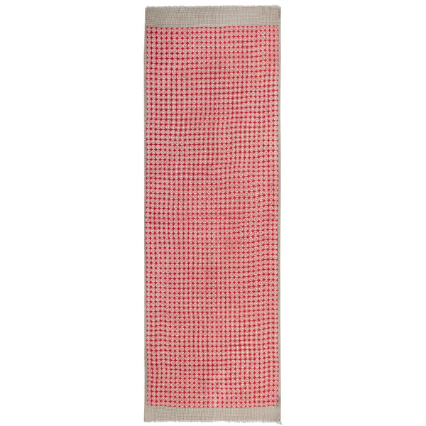 Wool scarf in bright red and light gray colors - STELLA ROSSA