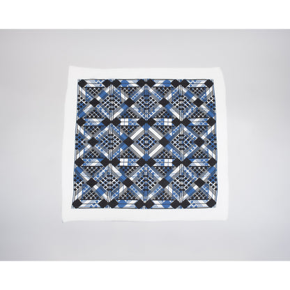 Bandana Scarf In Cotton With Abstract Geometric Print