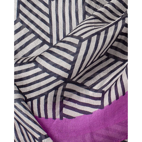 Bandana Scarf In Silk With Geometric Cubes Print