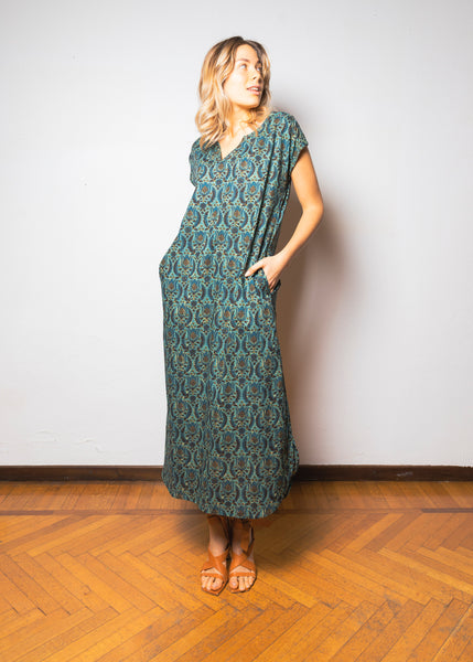 Elegant long cotton dress for women - MYTHRI018